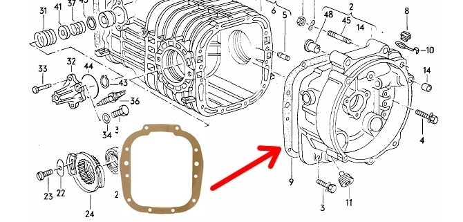 Pakking voor versnellingsbak T25 / T3 voor 091301131