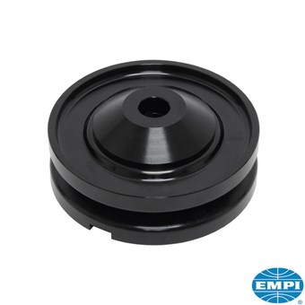 Dynamo poelie set, 12 V, Billet  stijl, aluminium, zwart geanodiseerd. incl. ring en spie