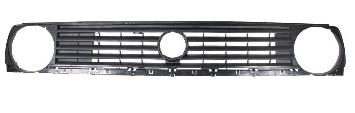 Grille enkele koplampen zwart Golf 2 (5 lamellen)