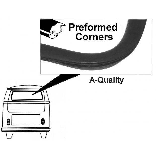 Achterruitrubber zonder lijstgroef. Bus 8/1963 T/M 7/1967 (behalve pick up) 211845521B