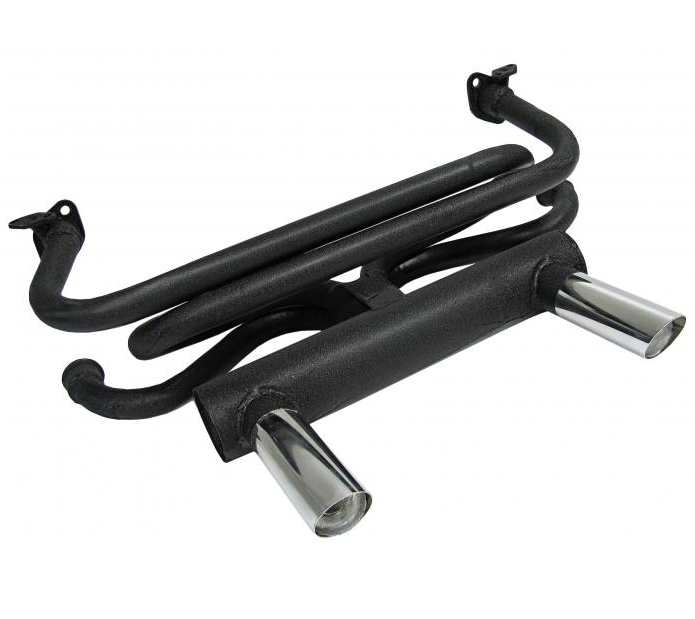 Uitlaat GT motorsport zwart met enkele voorverwarming