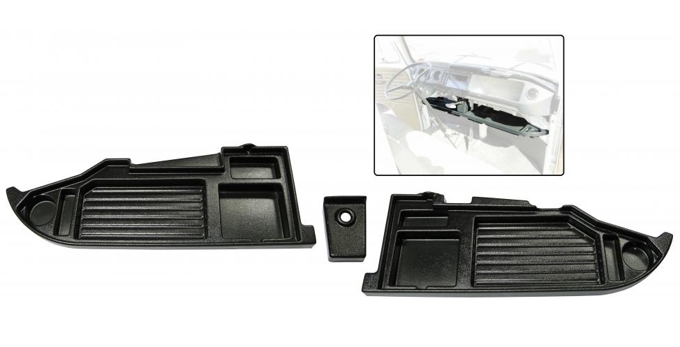 Rekje onder dashboard T2 met vakverdeling (zwart ABS)