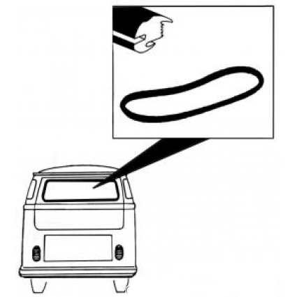 Achterruitrubber zonder lijstgroef. Bus 3/1955 T/M 7/1963 (alleen Samba) 241845521A