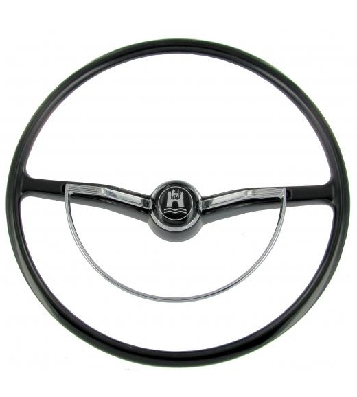 Stuur standaard zwart compleet. Kever 8/1959 T/M 7/1971. Karmann Ghia 8/1959 T/M 7/1971. Type 3 T/M 7/1971 