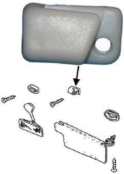 Clip zonneklep kever etc., wit, rechts 133857562 (Opruiming)