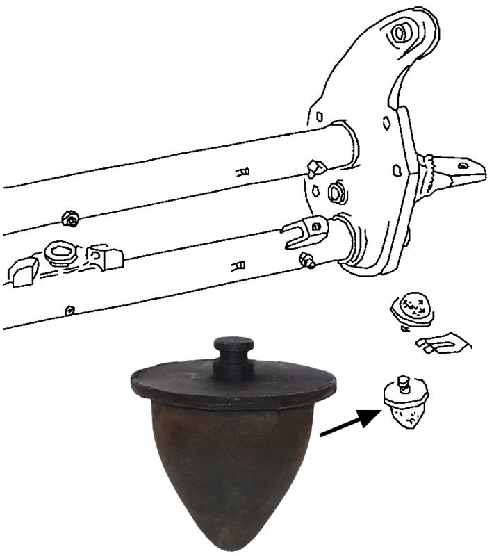 Aanslagrubber vooras T2 bus, bovenste 211401263A