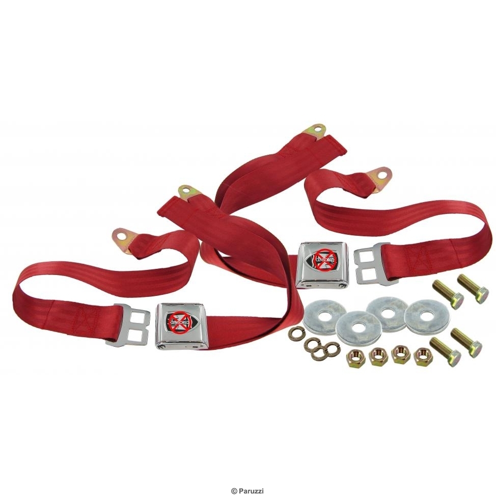 Heupgordel rood met Wolfsburg embleem (Set). 