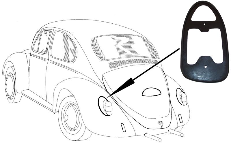 Achterlichtrubber Kever tot 1973  links 111945191G