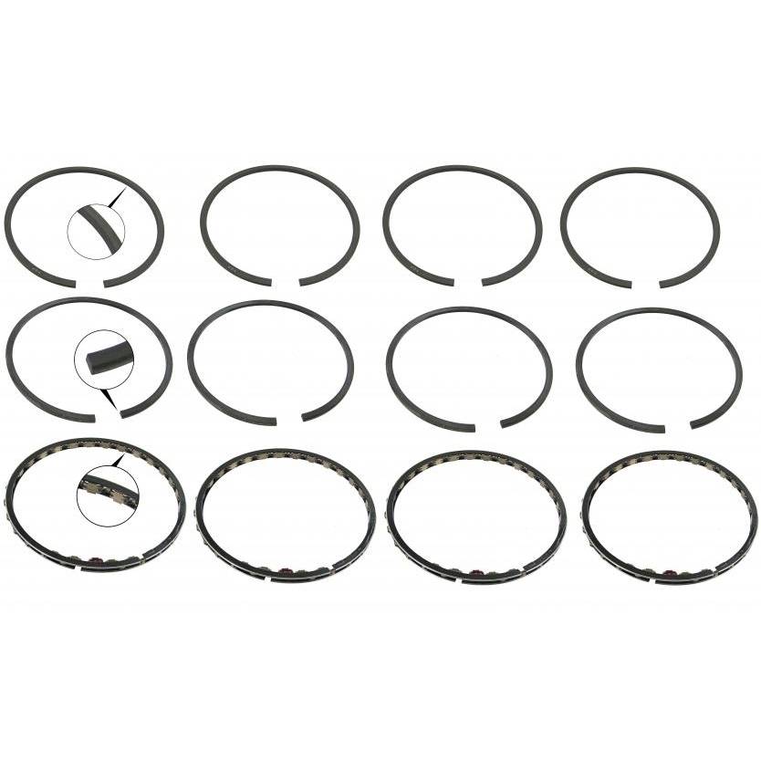 Big-bore zuigerveren set boring 96.00. Type 4 motoren. ringmaat 1.59 x 1.59 x 4.76 