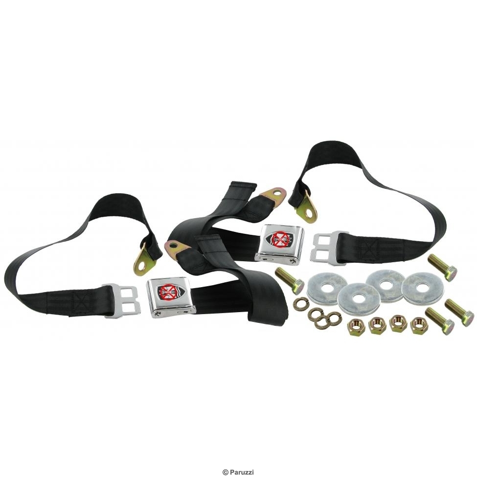 Heupgordel zwart met Wolfsburg embleem (Set). 