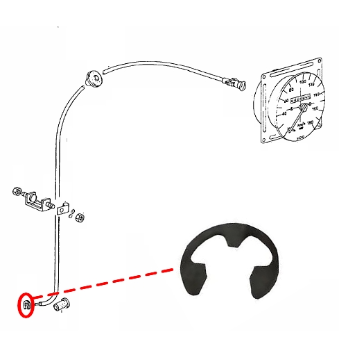 Borgklem voor snelheidsmeterkabel N0124342