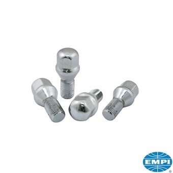 M14 Wielbouten: set, chroom, 14 mm  voor EMPI 4x130 velgen, 4 stuks