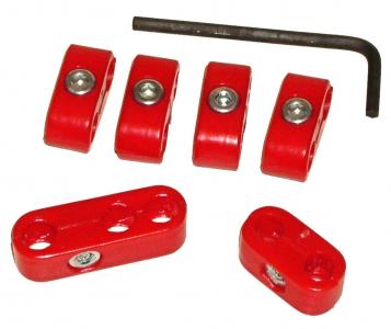 Bougiekabel bevestiging set rood