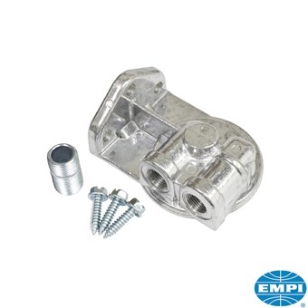 Oliefilter adapter met nipple, poorten links