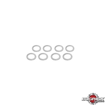 Klepveer shim set,enkel, gehard, 0.76 mm, 8 stuks, Bugpack. 