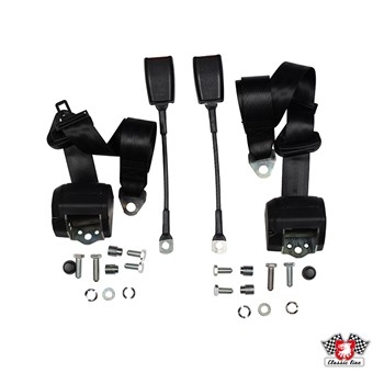 Gordel set, voorzijde, links/ rechts (voor 2 stoelen), zwart, 3 punt automatisch 