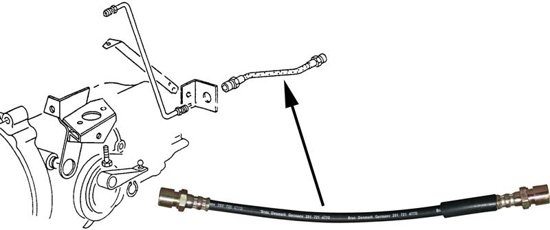 Koppelingsslang T25 / T3, 325 mm 251721477D