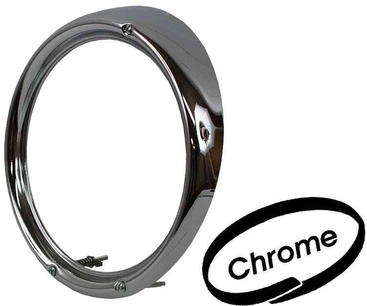 Koplamp ring, 3 gaten (oa Kever tot 1973), metaal, chroom 113941111A