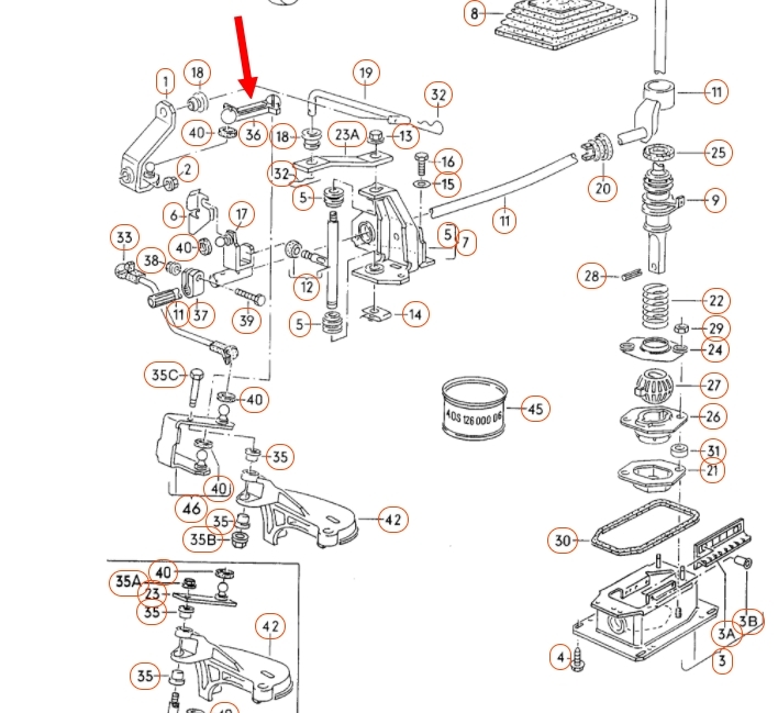 Keuzestang (5 versnellingen) 191711595A               