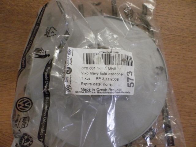 Naafdop Skoda Fabia zwart/chroomglans 6Y0601149A