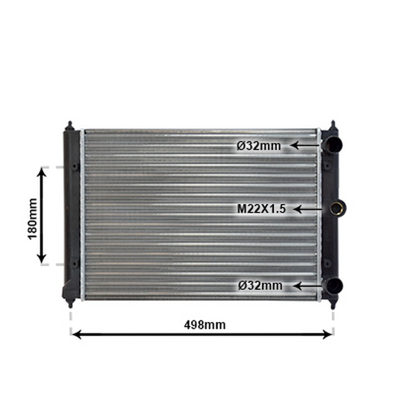 Radiateur, 430x320 mm Polo 86c PL/ALU 867121253M