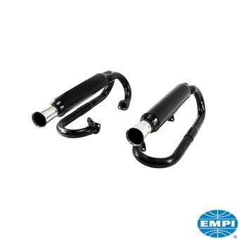 Dual uitlaat systeem zwart met verchroomde uiteinden