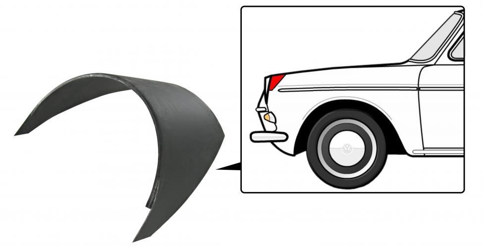 Spatbord reparatiedeel boven de koplamp links of rechts (per stuk). Type 3 alle modellen 