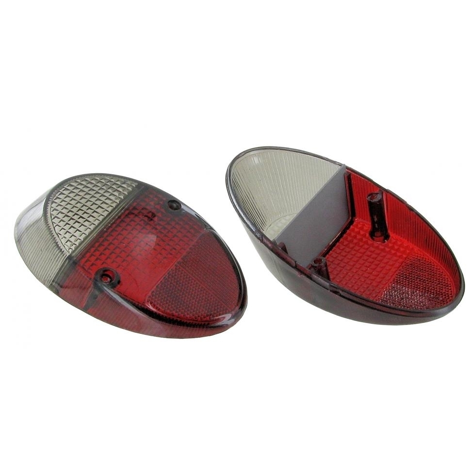 Achterlicht lens gerookt (Set). Kever 13/1500 8/1961 T/M 7/1967, 1200 8/1961 T/M 7/1973 