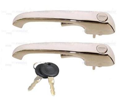 Chromen deurhendelset voor T2 met sleutels 211898205N