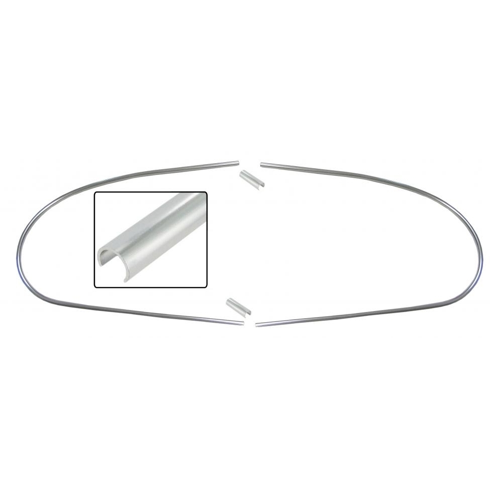 Achterruit sierlijst set (aluminium) Kever cabriolet 10.1952 t/m 7.1957