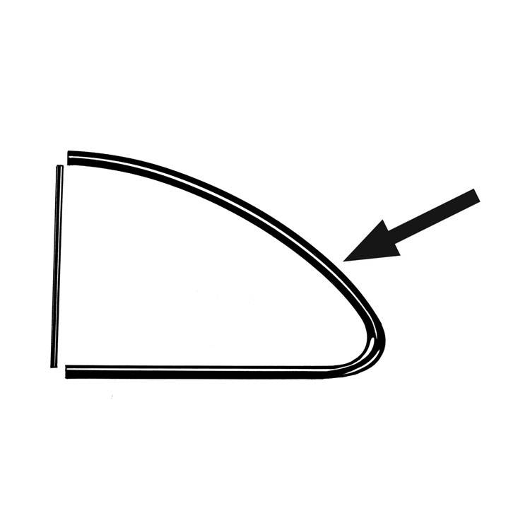 Zijruitrubber (geen pop-out) (Set). Karmann Ghia T/M 7/1959 sedan 143845321A