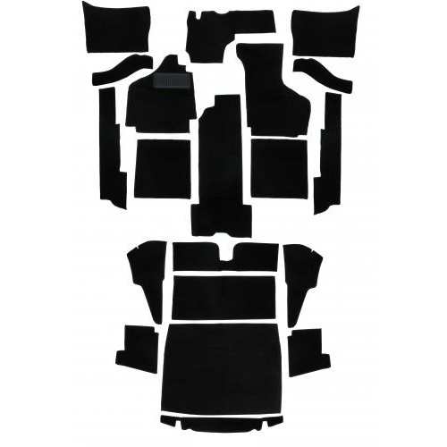 Tapijtset zwart. Karmann Ghia cabriolet 8/1969 en later 