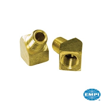 Aansluitstuk set voor olie systeem,  45 graden 6,35mm male met 6,35mm female, 2 stuks