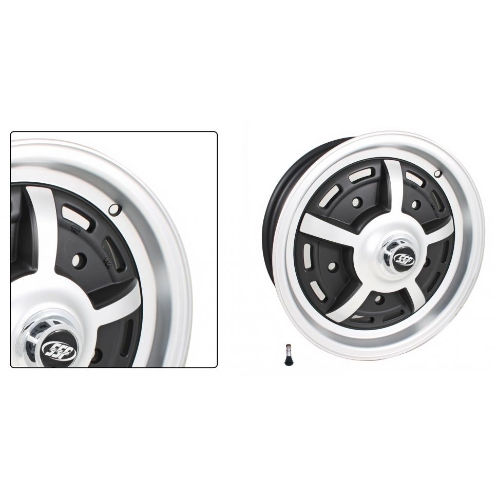 Sprintstar velg aluminium gepolijst/mat zwart (per stuk)
