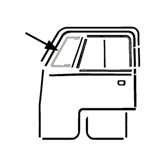 Tochtruitrubber links. Bus T/M 7/1967 211837625