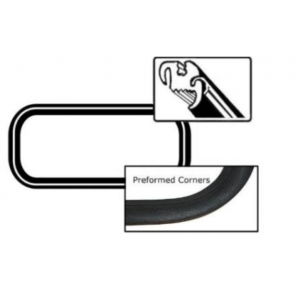 Achterruitrubber deluxe (met lijstgroef). Kever 8/1957 T/M 7/1962 cabriolet 151845521BR