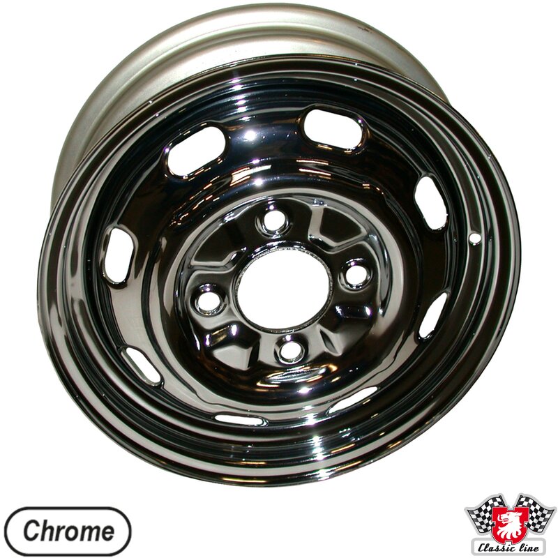 Velg Kever verchroomd, 4.5x15", 4 gaats, ET45 111601025K