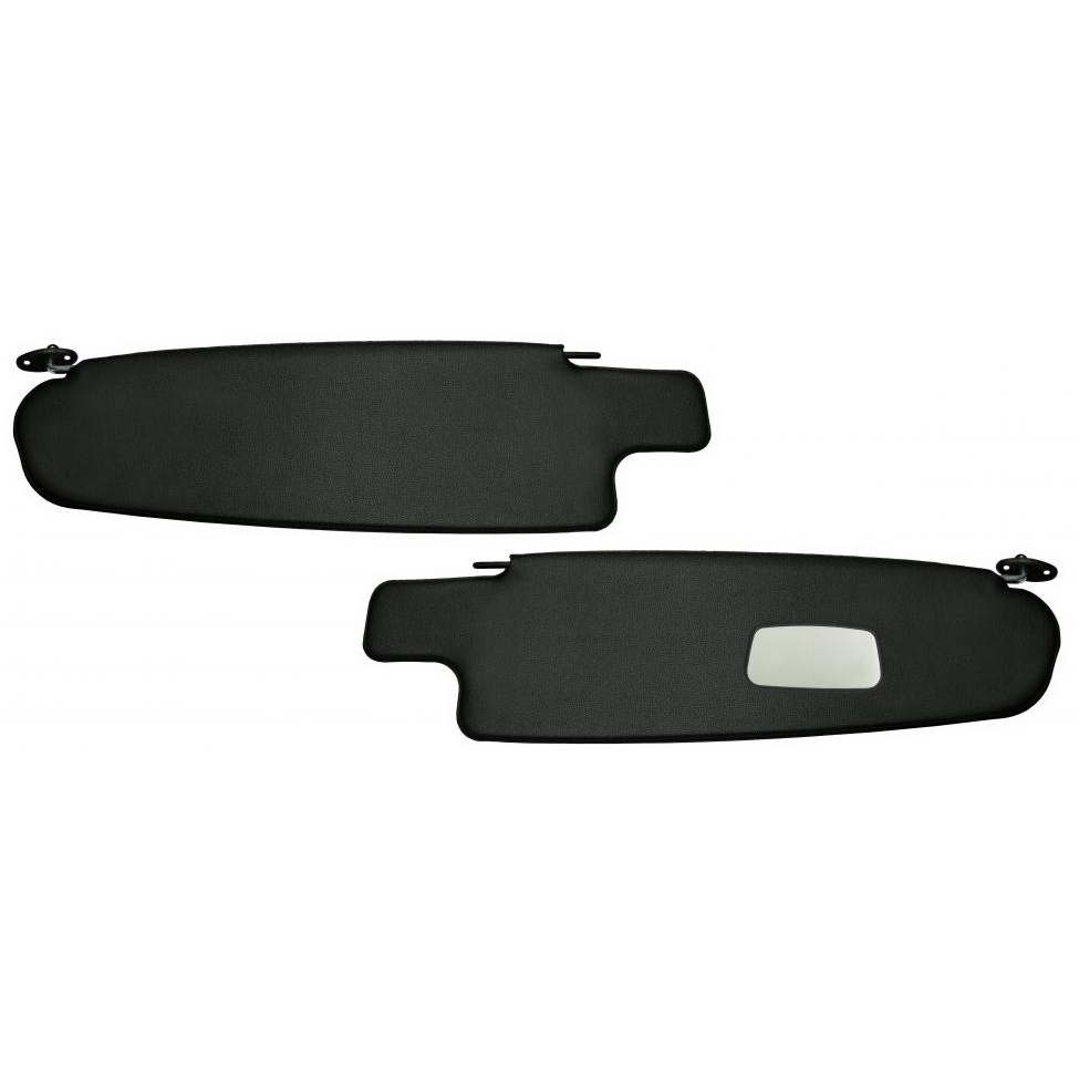 Zonnekleppen met spiegel zwart (Set). Bus 8/1967 T/M 7/1979 