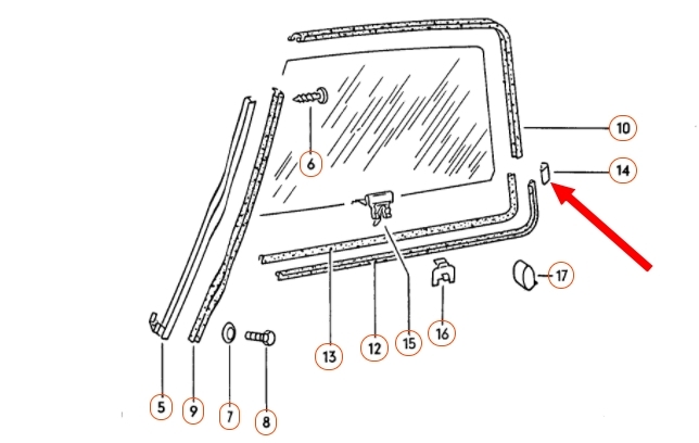 Verbindingsstuk deurruitrubber Golf 1 171837483
