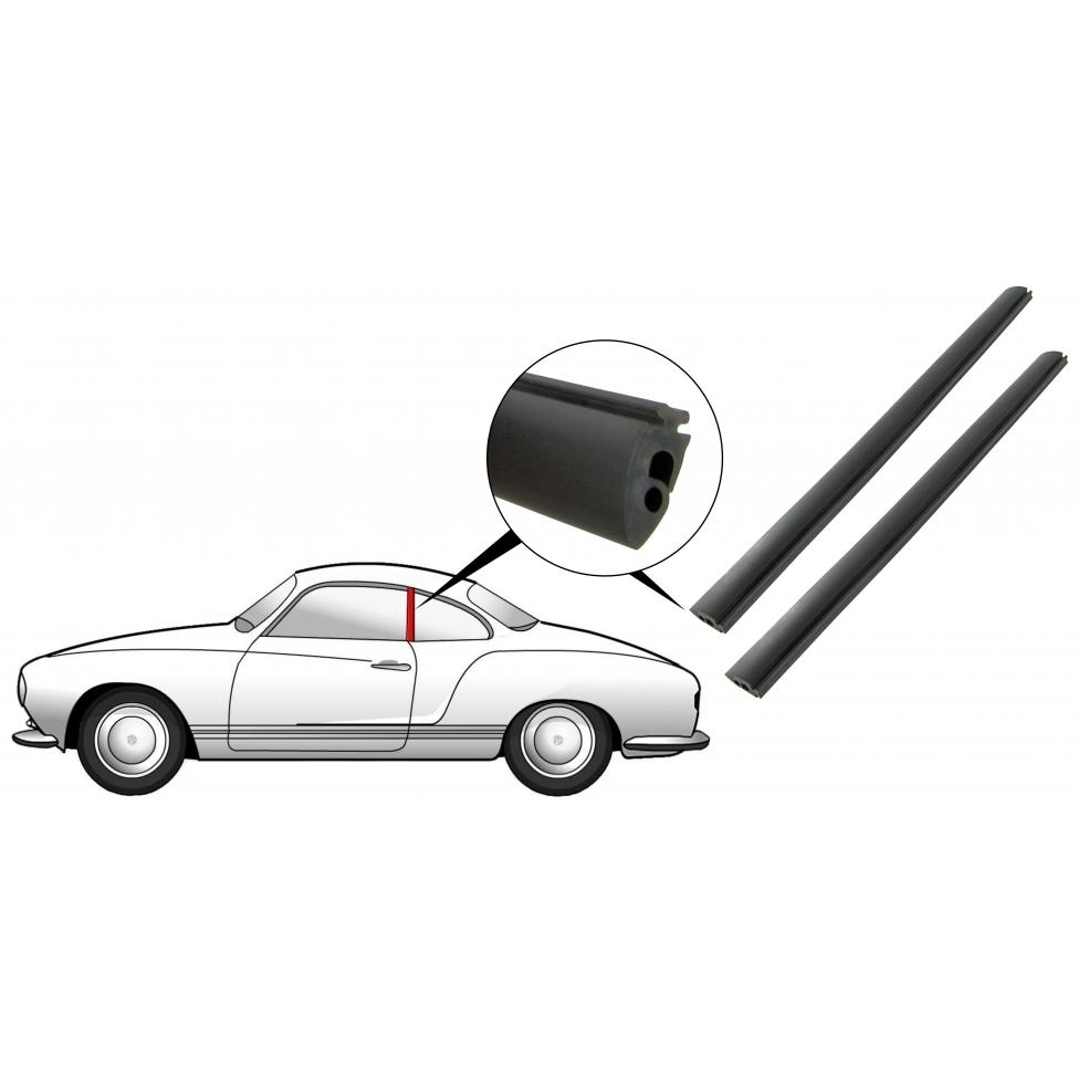 Rubber in zijruit stijl (Set). Karmann Ghia T/M 7/1959 (coupe) 143847341