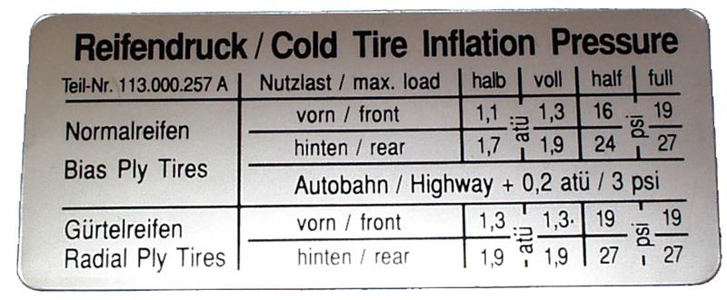 Sticker, bandenspanning