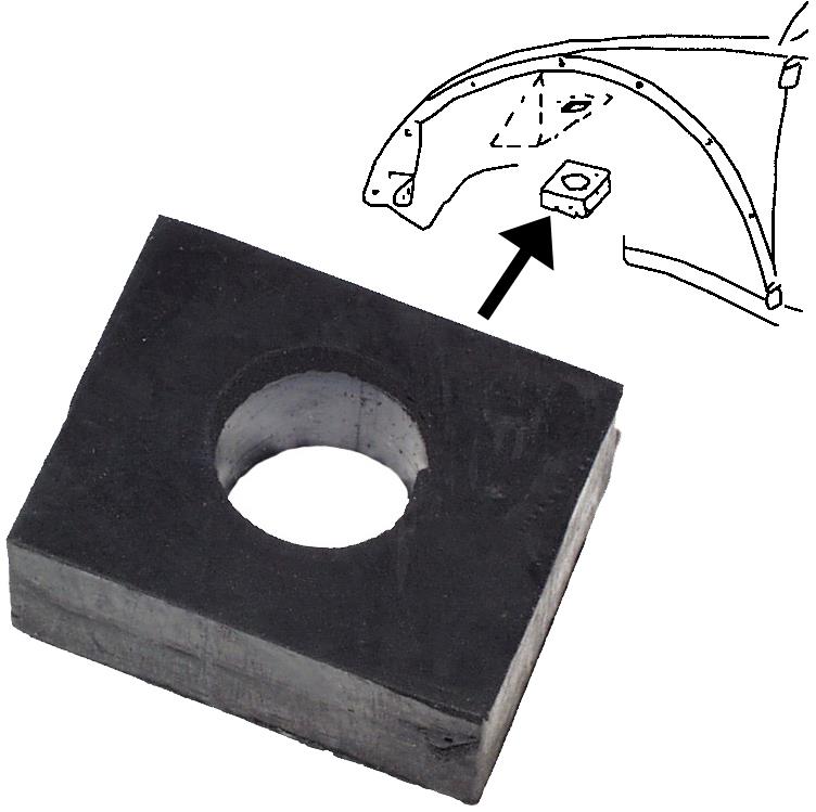 Rubber tussen carrosserie en vooras (onderste) 17 mm 111899115A  