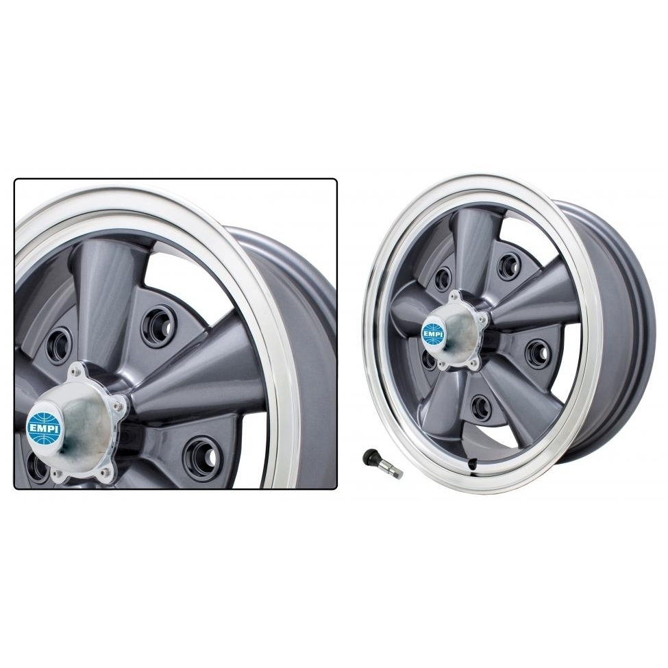 5-Rib velg antrasiet (per stuk). 5.5 x 15 - offset +12 - PCD 5 x 205 