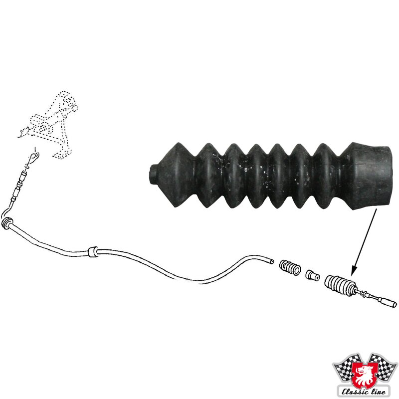 Hoes voor kabel kachelbediening T2 bus, rubber 211711663