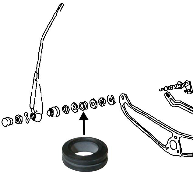 Doorvoerrubber ruitenwisserstang Kever / T2 etc 311955261A 