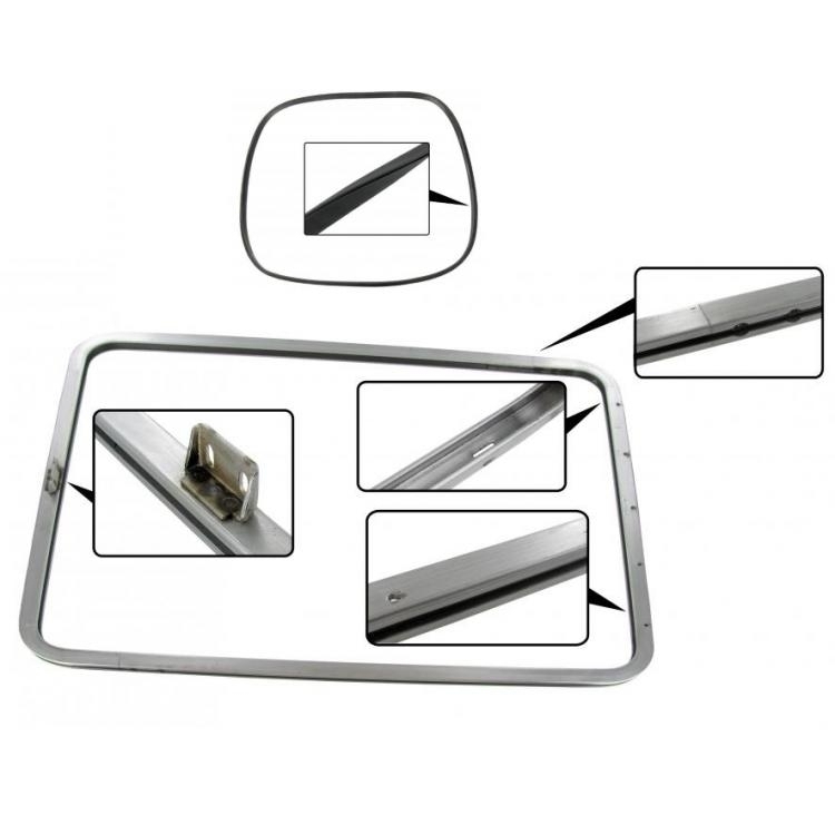 Pop-out zijruitframe (onbehandeld staal) (per stuk). Bus 1954 (ch 20 76 673) T/M 7/1967 221847105A