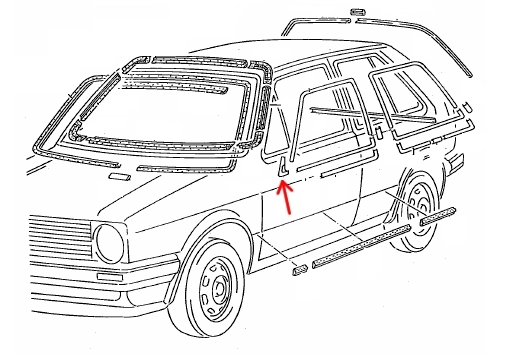 Hoekstuk-sierlijst portierruit rechts 191853230