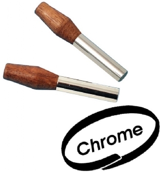 Set chromen deurpinnen met walnoten top Kever