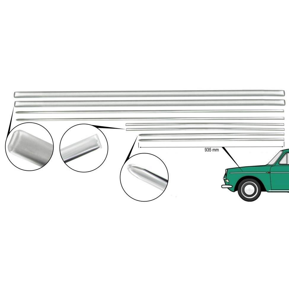 Sierstrip set 8-delig. Type 3 8/1963 T/M 7/1966 (alleen europese modellen) 