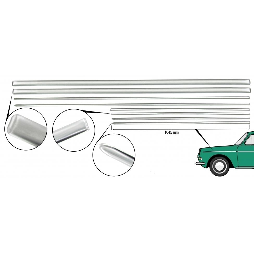 Sierstrip set 8-delig. Type 3 8/1963 T/M 7/1966 (alleen USA modellen) 